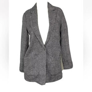 NWT ambiance outwear career gray single button front blazer suit jacket S